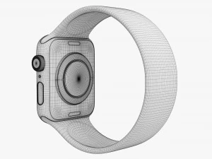 Apple Watch Series 6 Solo Loop in silicone grigio Modello 3D