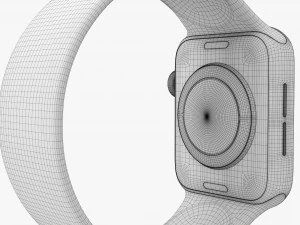 Apple Watch Series 6 Solo Loop in silicone grigio Modello 3D