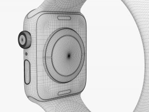 Apple Watch Series 6 Solo Loop in silicone grigio Modello 3D