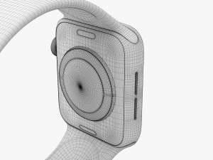 Apple Watch Series 6 Solo Loop in silicone grigio Modello 3D