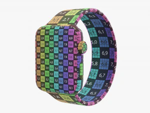 Apple Watch Series 6 Solo Loop in silicone grigio Modello 3D