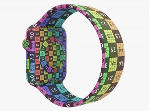 Apple Watch Series 6 Solo Loop in silicone grigio Modello 3D