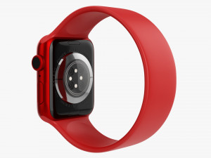 Apple Watch Series 6 Silicone Solo Loop Red Modello 3D