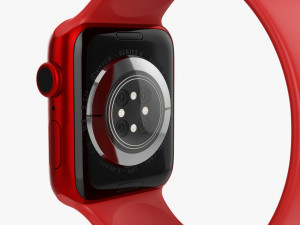 Apple Watch Series 6 Silicone Solo Loop Red Modello 3D