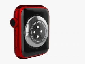 Apple Watch Series 6 Silicone Solo Loop Red Modello 3D