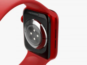 Apple Watch Series 6 Silicone Solo Loop Red 3D Model