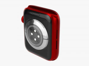 Apple Watch Series 6 Silicone Solo Loop Red 3D Model