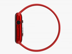 Apple Watch Series 6 Silicone Solo Loop Red 3D Model