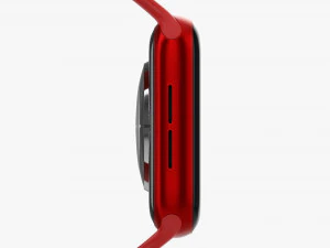 Apple Watch Series 6 Silicone Solo Loop Red 3D Model