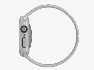 Apple Watch Series 6 Silicone Solo Loop Red 3D Model