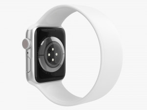 Apple Watch Series 6 Silicone Solo Loop Silver 3D Model