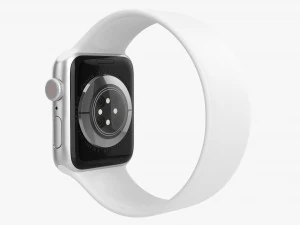 Apple Watch Series 6 Silicone Solo Loop Silver 3D Model