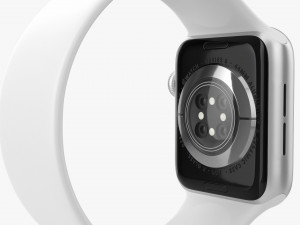 Apple Watch Series 6 Silicone Solo Loop Silver 3D Model