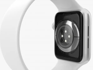 Apple Watch Series 6 Silicone Solo Loop Silver 3D Model