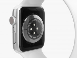 Apple Watch Series 6 Silicone Solo Loop Silver 3D Model