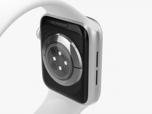 Apple Watch Series 6 Silicone Solo Loop Silver 3D Model