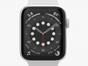 Apple Watch Series 6 Silicone Solo Loop Silver 3D Model