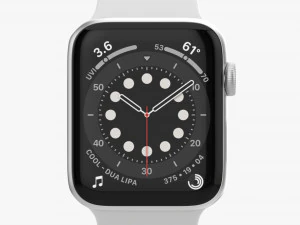 Apple Watch Series 6 Silicone Solo Loop Silver 3D Model