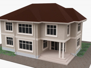 Building Villa Two-Story House With Garage 3Dモデル