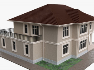 Building Villa Two-Story House With Garage 3Dモデル