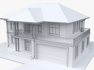 Building Villa Two-Story House With Garage 3Dモデル