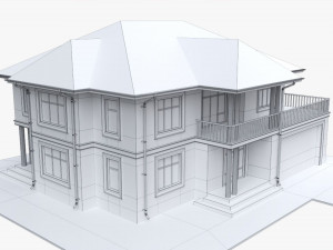 Building Villa Two-Story House With Garage 3Dモデル