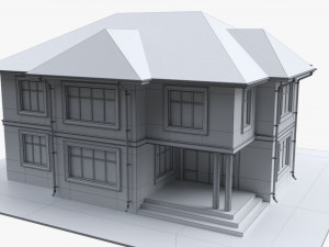 Building Villa Two-Story House With Garage 3Dモデル