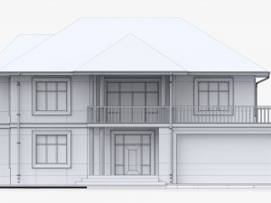 Building Villa Two-Story House With Garage 3Dモデル