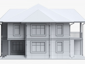 Building Villa Two-Story House With Garage 3Dモデル