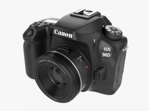 Canon Eos 90d Dslr Camera 50mm F18 Stm Lens 01 3D Model