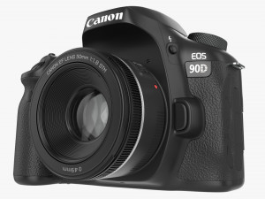 Canon Eos 90d Dslr Camera 50mm F18 Stm Lens 01 Modello 3D