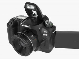 Canon Eos 90d Dslr Camera 50mm F18 Stm Lens 02 Model 3D