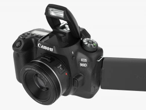 Canon Eos 90d Dslr Camera 50mm F18 Stm Lens 02 3D Model