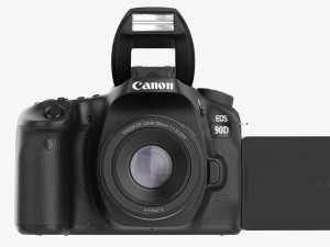 Canon Eos 90d Dslr Camera 50mm F18 Stm Lens 02 Model 3D
