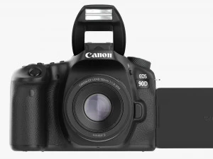 Canon Eos 90d Dslr Camera 50mm F18 Stm Lens 02 3D Model