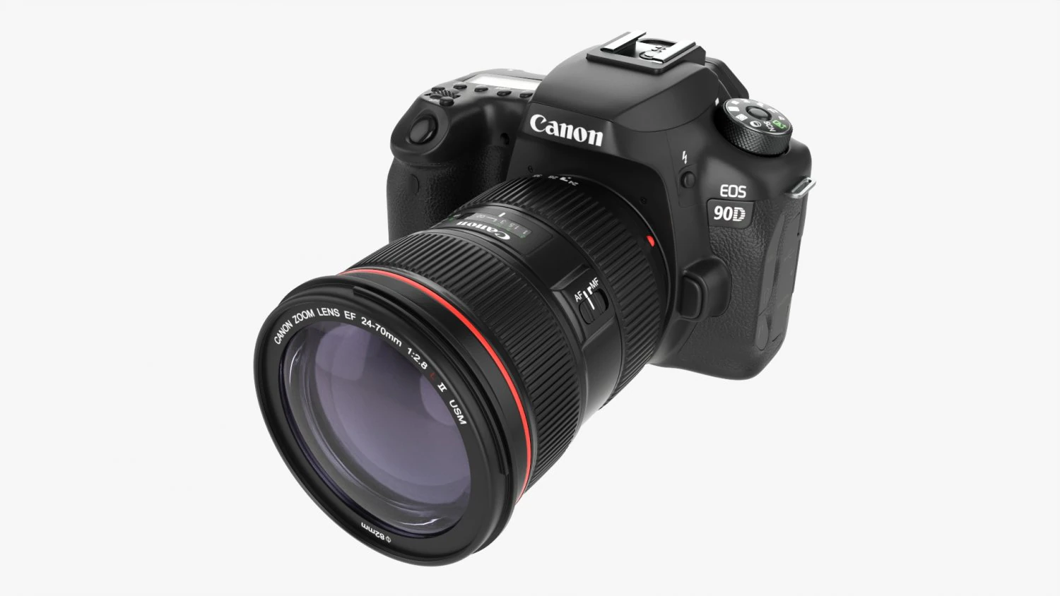 Camara Canon Eos 90d Dslr Ef 24-70mm F28l Ii Lente Usm 01 Modelo 3D .c4d .max .obj .3ds .fbx .stl .blend 