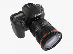 Canon Eos 90d Dslr Camera Ef 24-70mm F28l Ii Usm Lens 01 3D Model
