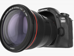 Canon Eos 90d Dslr Camera Ef 24-70mm F28l Ii Usm Lens 01 3D Model