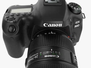 Canon Eos 90d Dslr Camera Ef 24-70mm F28l Ii Usm Lens 01 3D Model