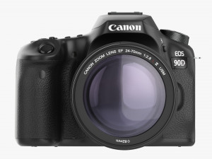 Canon Eos 90d Dslr Camera Ef 24-70mm F28l Ii Usm Lens 01 3D Model