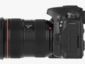 Canon Eos 90d Dslr Camera Ef 24-70mm F28l Ii Usm Lens 01 3D Model