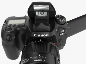 Canon Eos 90d Dslr Camera Ef 24-70mm F28l Ii Usm Lens 02 3D Модель