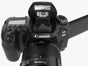 Canon Eos 90d Dslr Camera Ef 24-70mm F28l Ii Usm Lens 02 3D Модель