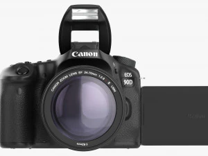 Canon Eos 90d Dslr Camera Ef 24-70mm F28l Ii Usm Lens 02 3D Модель