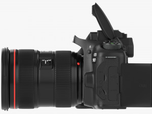 Canon Eos 90d Dslr Camera Ef 24-70mm F28l Ii Usm Lens 02 3D Модель