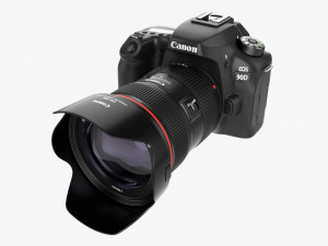 Canon Eos 90d Dslr Camera Ef 24-70mm F28l Ii Usm Lens 03 3D Model