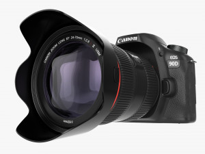 Canon Eos 90d Dslr Camera Ef 24-70mm F28l Ii Usm Lens 03 3D Model