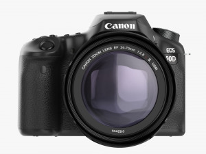 Canon Eos 90d Dslr Camera Ef 24-70mm F28l Ii Usm Lens 03 3D Model