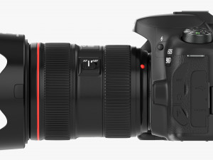 Canon Eos 90d Dslr Camera Ef 24-70mm F28l Ii Usm Lens 03 3D Model