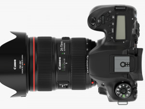 Canon Eos 90d Dslr Camera Ef 24-70mm F28l Ii Usm Lens 03 3D Model